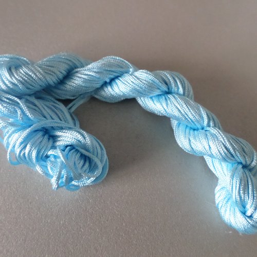 27 mètres de fil shamballa bleu nylon macramé cordon tressé 1 mm