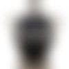 1 applique guipure dentelle fine tête de mort/crane noir à coudre 31 x 20 cm @12