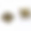 X 20 perles coupelles carré à motif pour perle"14/20 mm"bronze 8 x 8 mm
