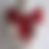 X 1 applique-guipure dentelle fine floral ton rouge à coudre 35,4 x 34,5 cm @05