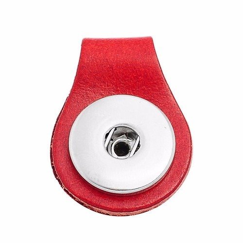 X 1 pendentif cuir rouge porte-clé pour bouton pression 3,5 x 2,5 cm 