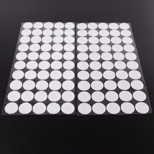 X 10 pastilles attaches double nylon scratch velcro auto agrippant+boucle auto adhésif blanc 20 mm 
