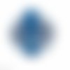 X 1 bouton pression(bijoux)strass bleu motif coeur argenté 25 x 24 mm 