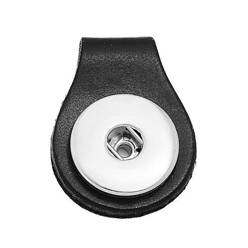 X 1 pendentif en cuir noir pour bouton pression click 3,5 x 2,5 cm