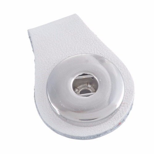 X 1 pendentif en cuir blanc porte-clé pour bouton pression click 3,5 x 2,5 cm 