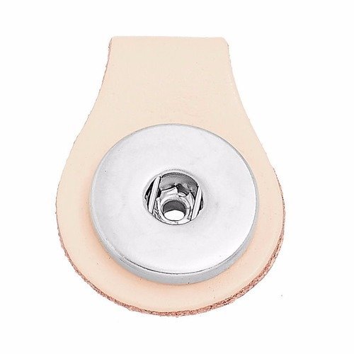 X 1 pendentif en cuir  brun porte-clé pour bouton pression click 3,5 x 2,5 cm 