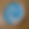 Lingette démaquillante spiralis bicolore ø 8 cm - visage et yeux 100% coton - bleu turquoise