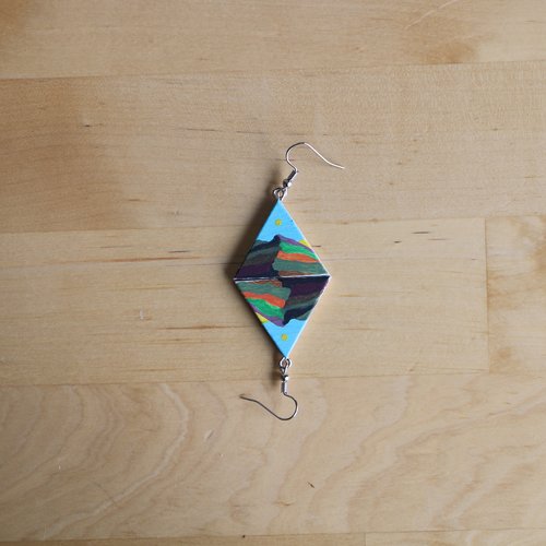 Boucles d'oreilles en bois île spéciale
