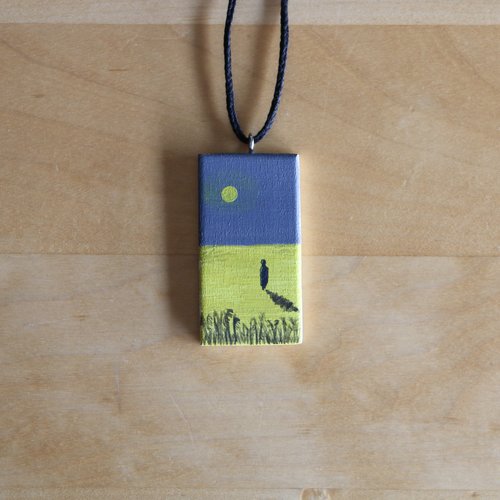 Collier en bois l'ombre de la solitude