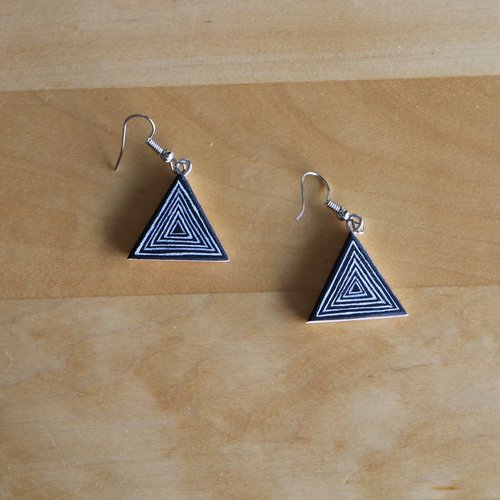 Boucles d'oreilles en bois image de l'infini