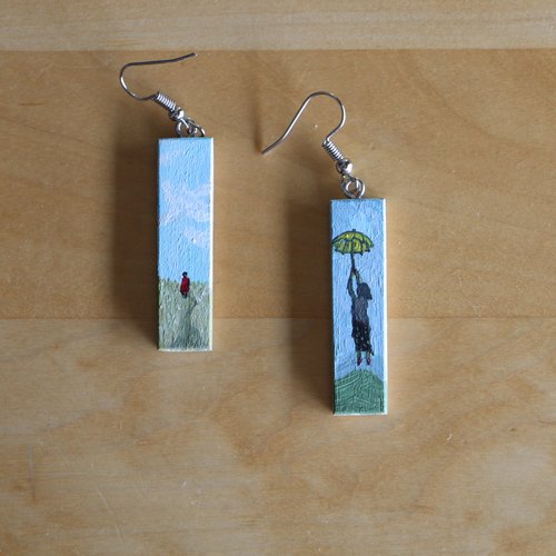Boucles d'oreilles en bois rêve de liberté