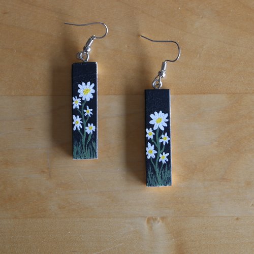 Boucles d'oreilles en bois fleur du désir