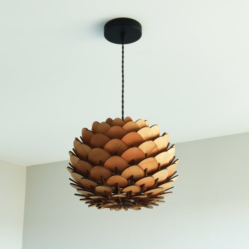 30 cm, luminaire, suspension bois, petit luminaire design en bois, lampe naturelle artisanale