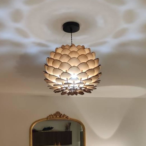 47cm, luminaire, suspension design en bois