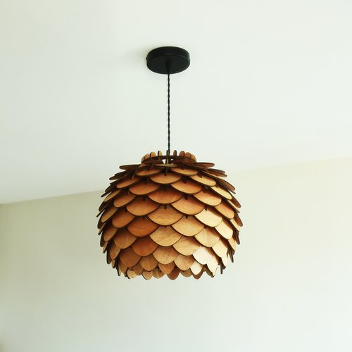 38cm suspension luminaire / suspension bois