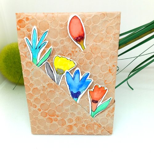 Carte prêt à offrir bouquet de fleurs fait main pour anniversaire fête évènement remerciement