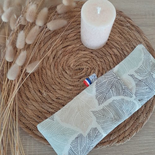 Masque à yeux à la lavande motif feuillage écru