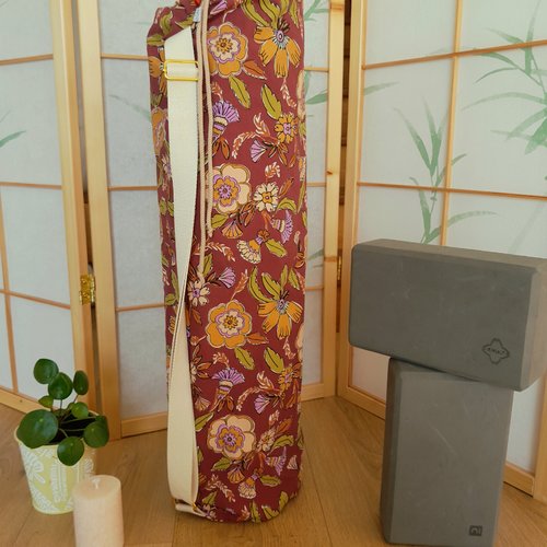 Sac à tapis de yoga motif indien rouge