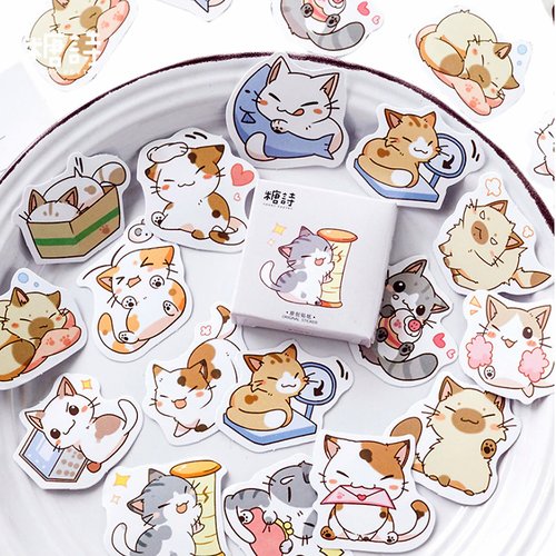 45 Stickers Autocollants Chats Kawaii Un Grand Marche