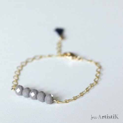 Bracelet fin doré gris