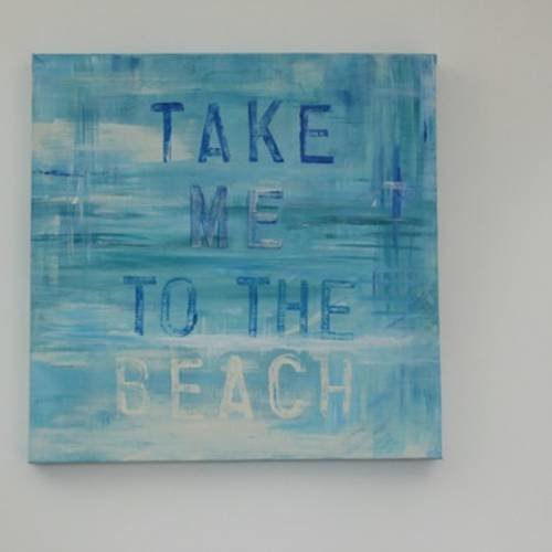 Tableau bleu ‘take me to the beach’