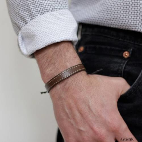 Bracelet homme cuir - bracelet classique homme ajustable