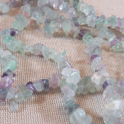 Perles chips fluorite irrégulière arc-en-ciel pierre minérale naturelle - lot de 40