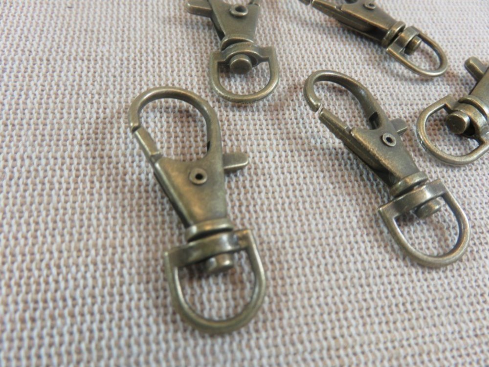 Mousquetons porte-clés métal bronze 37mm - lot de 5 - Un grand