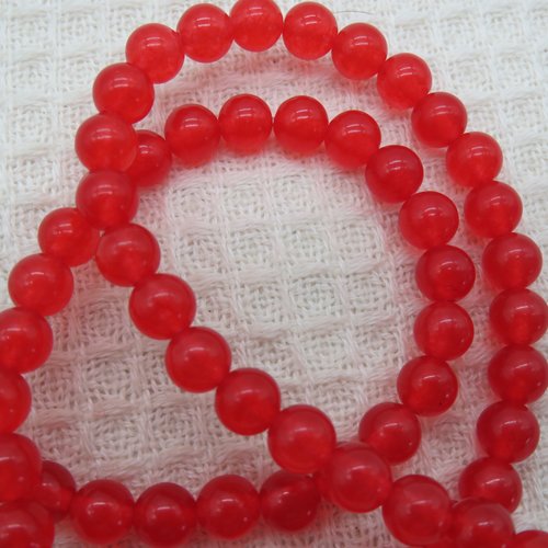 Perles agate rouge ronde 6mm pierre de gemme - lot de 15