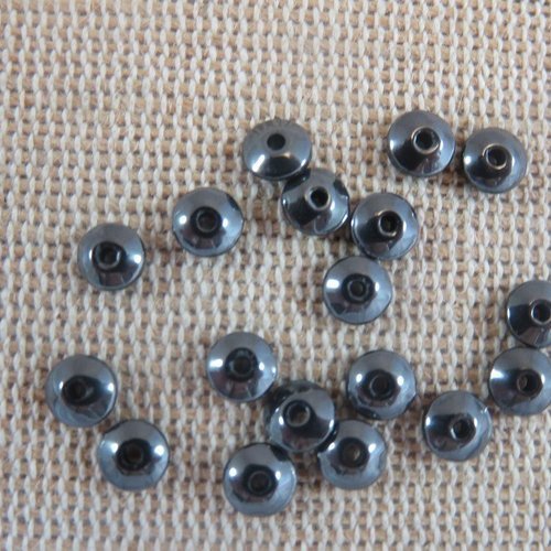 Perles soucoupe hématite gunmétal 4mm x 2mm - lot de 25