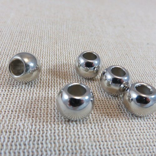 Perles ronde acryliques métallisé 12mm - lot de 5