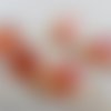 Grosse perles goutte orange à facette irrégulière - lot de 5