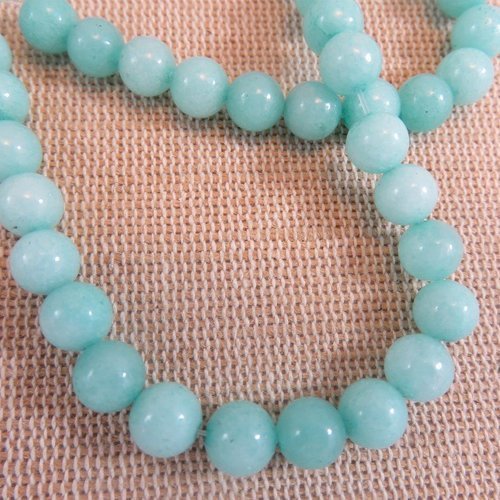 Perles amazonite 6mm bleu vert pierre de gemme - lot de 10