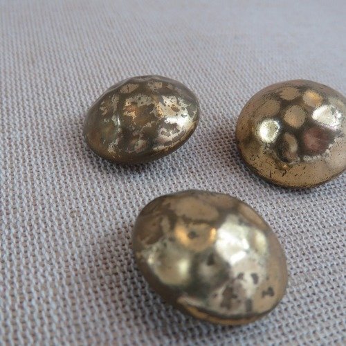 Boutons en métal style martelé 22mm bouton de couture vintage - lot de 3
