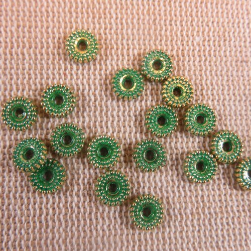 Perles entretoise plate bronze patiné 6mm en métal - lot de 20