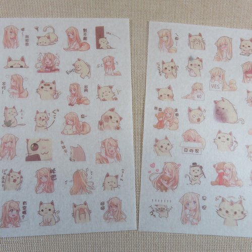 Stickers manga kawaii étiquette scrapbooking papier autocollant