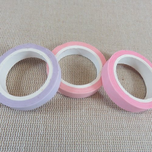 Ruban washi masking tape pastel 6mm - 3 rouleaux