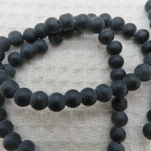 Perles labradorite noir mat 6mm pierre de gemme - lot de 10