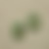 Perles céramique donuts vert 22mm soucoupe - lot de 2