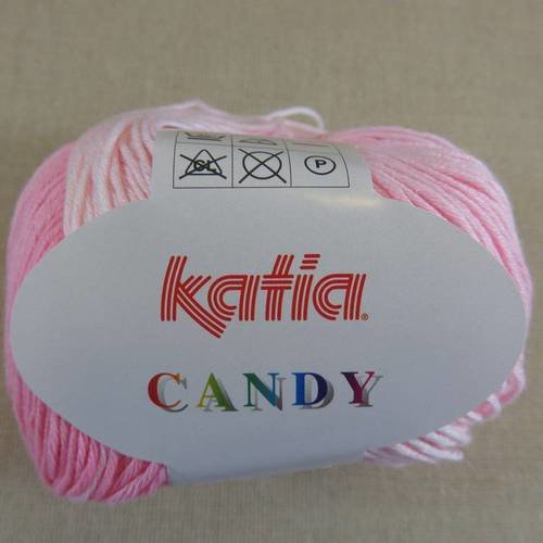 Coton katia candy dégradé rose blanc pelote fil 100% coton