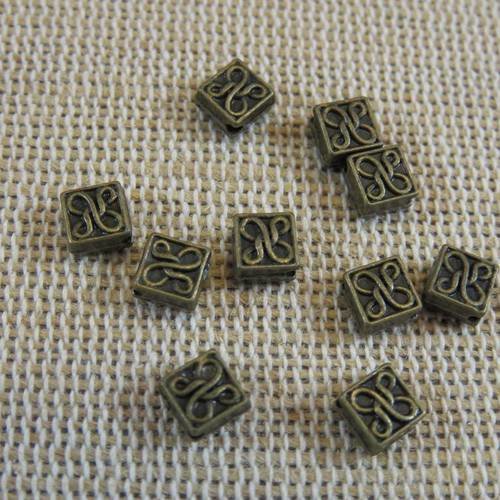 Perles losange celtique métal bronze antique 5mm - lot de 10