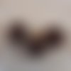 Perles de verre ovale marron 10mm - lot de 3