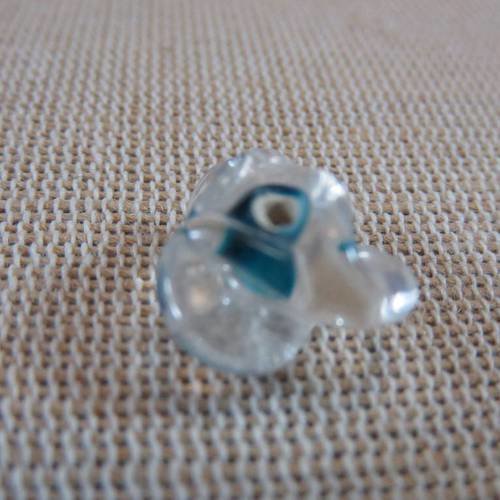 Perles verre lampwork hélice bleu 15mm - lot de 4