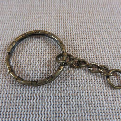 Porte-clés à anneaux métal bronze 53mm - lot de 5