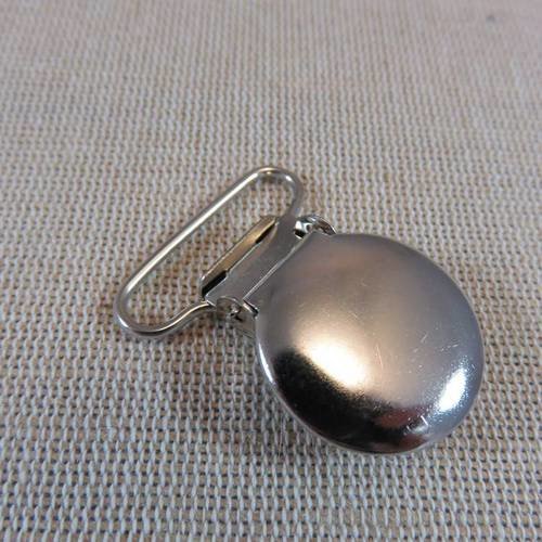 Pince clip attache tétine en métal couleur argenté pince à doudou