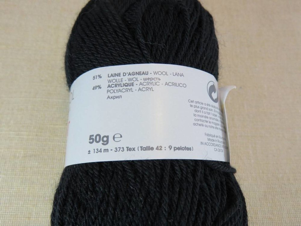 Pelote laine phildar lambswool noir laine d'agneau acrylique - Un grand  marché