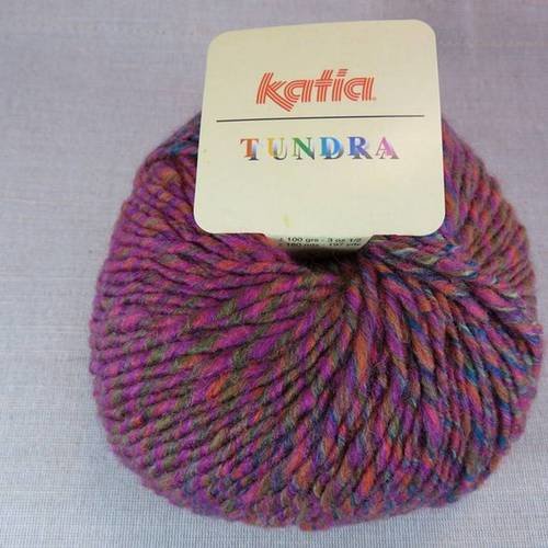 Pelote laine katia tundra multi couleur violet rouille laine acrylique viscose