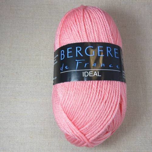 Pelote laine bergere de france ideal rose laine peignée acrylique polyamide  - Un grand marché
