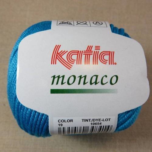 Fil coton katia monaco bleu pelote fils 100% coton mercerisé