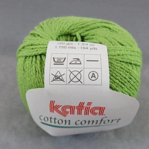 Coton katia cotton comfort vert pelote fil coton polyamide